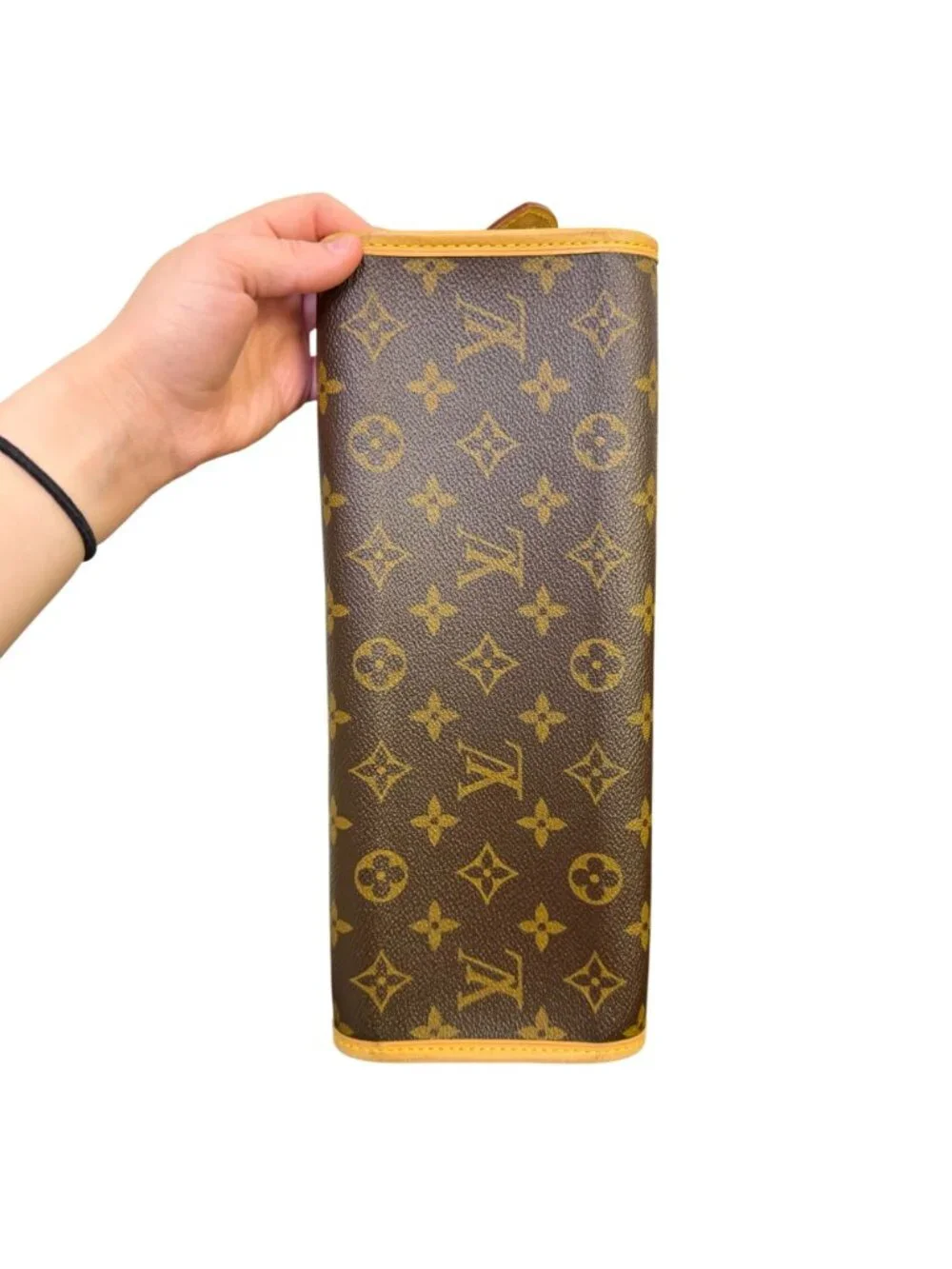 Louis Vuitton 2005 Popincourt Handbag Monogram Canvas Brown & Tan Gold-Tone Hard